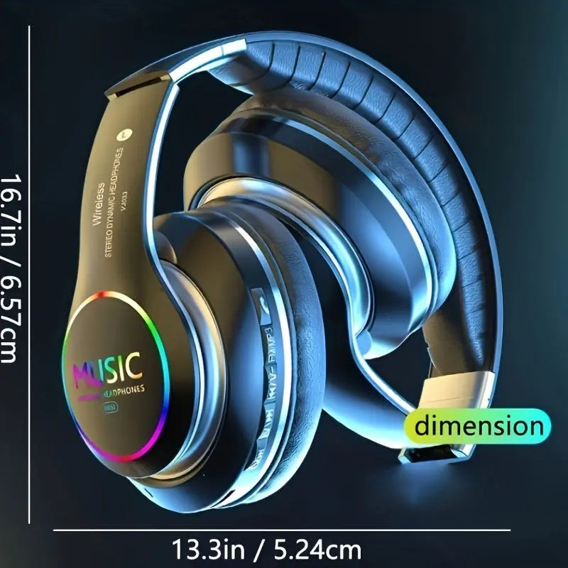Wireless Headphones, Wireless Earbuds With Deep Bass, Lightweight Foldable Headphones Built-in Mic, Compatible With 3.5mm Audio Cable, Stereo Sound For Travel Work Laptop PC Cellphone, Gaming Headset, Christmas Gift DT Streetsharks
