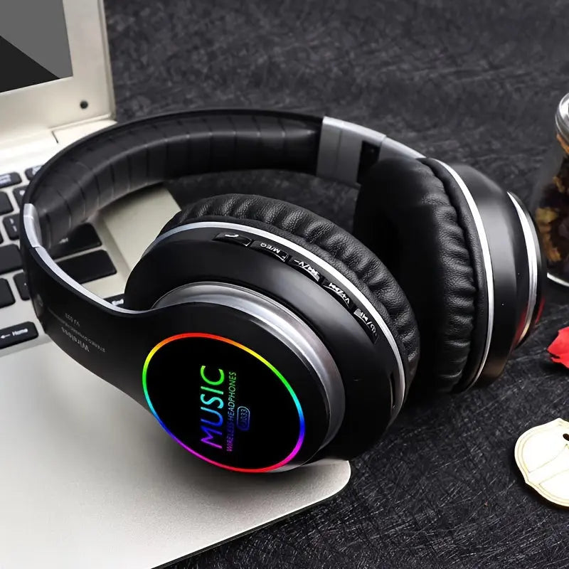 Wireless Headphones, Wireless Earbuds With Deep Bass, Lightweight Foldable Headphones Built-in Mic, Compatible With 3.5mm Audio Cable, Stereo Sound For Travel Work Laptop PC Cellphone, Gaming Headset, Christmas Gift DT Streetsharks