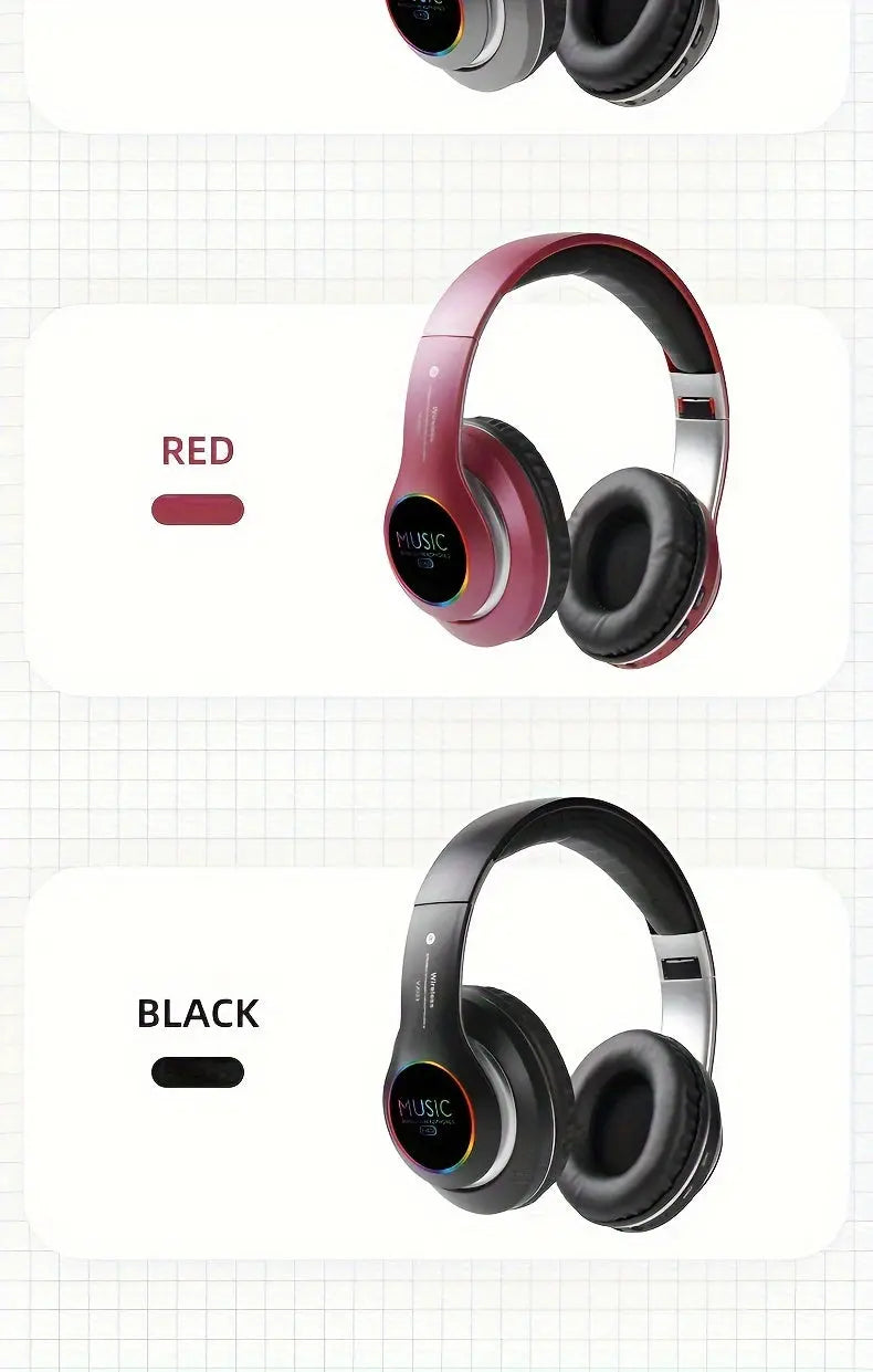 Wireless Headphones, Wireless Earbuds With Deep Bass, Lightweight Foldable Headphones Built-in Mic, Compatible With 3.5mm Audio Cable, Stereo Sound For Travel Work Laptop PC Cellphone, Gaming Headset, Christmas Gift DT Streetsharks