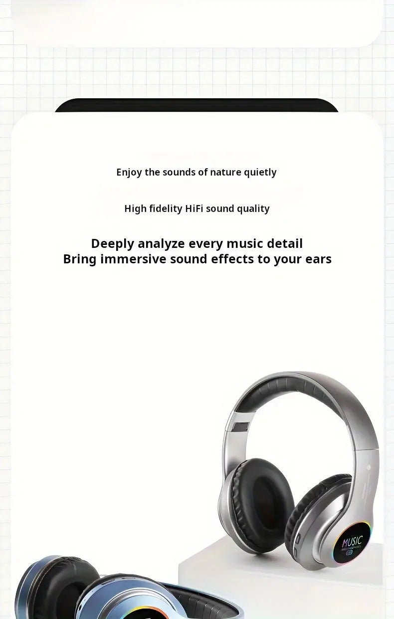 Wireless Headphones, Wireless Earbuds With Deep Bass, Lightweight Foldable Headphones Built-in Mic, Compatible With 3.5mm Audio Cable, Stereo Sound For Travel Work Laptop PC Cellphone, Gaming Headset, Christmas Gift DT Streetsharks