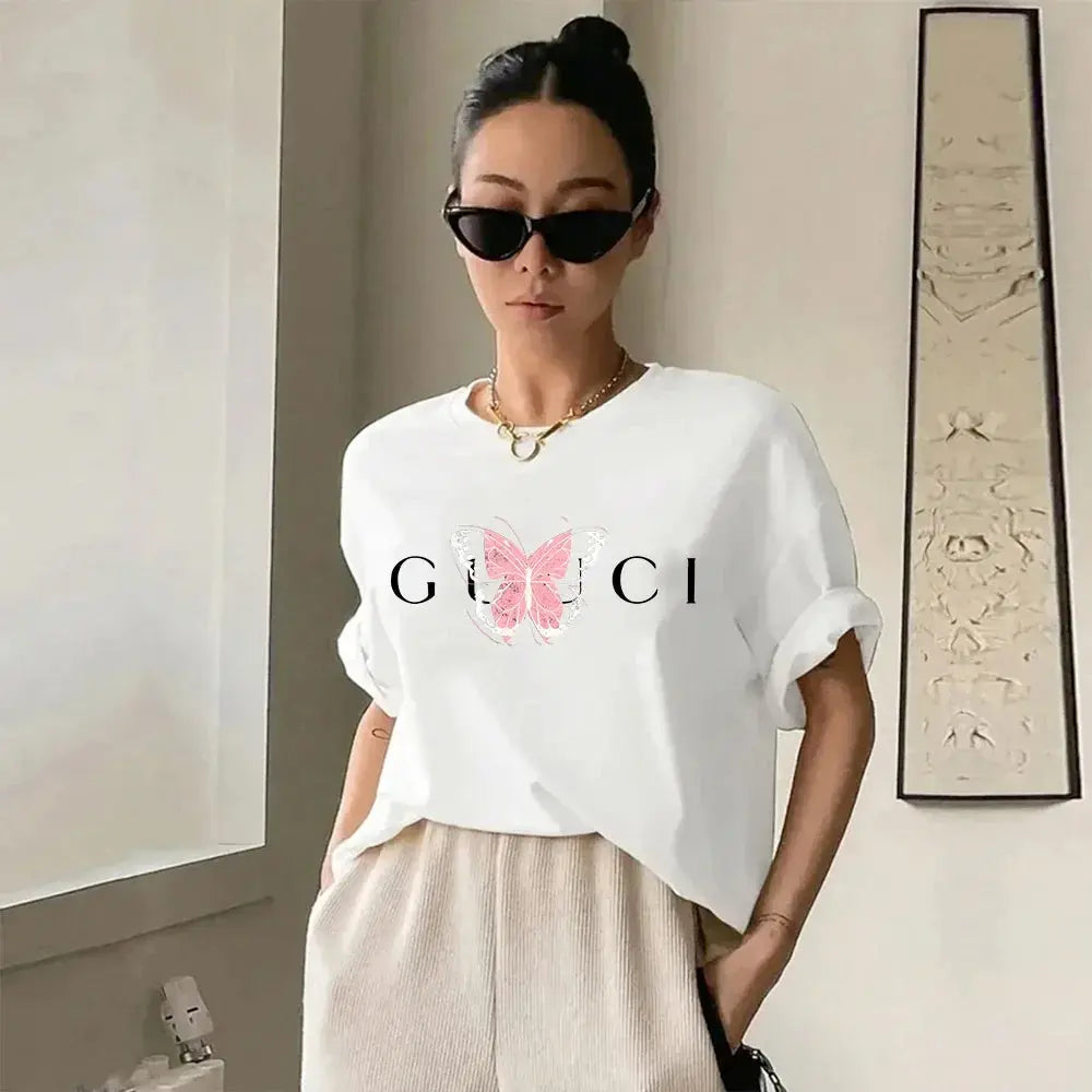 Women Brand T-shirt Classic Short Sleeves Tops&Tees Summer Breathable Harajuku Fashion Luxury Blouse Youthful Clothes for Woman Streetsharks