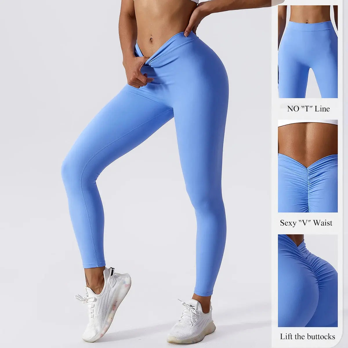 Women Fitness Leggings Workout Gym Running Scrunch Leggings Sexy Back V High Waist Trousers Jogging Active Wear Tight Pants luxecrown.co.uk