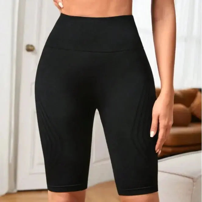 Women Knited Slim Shorts High Waist Seamless Yoga Shorts Workout Running Linear Aesthetic Leggings Stretchy Push Up Butt  Shorts luxecrown.co.uk
