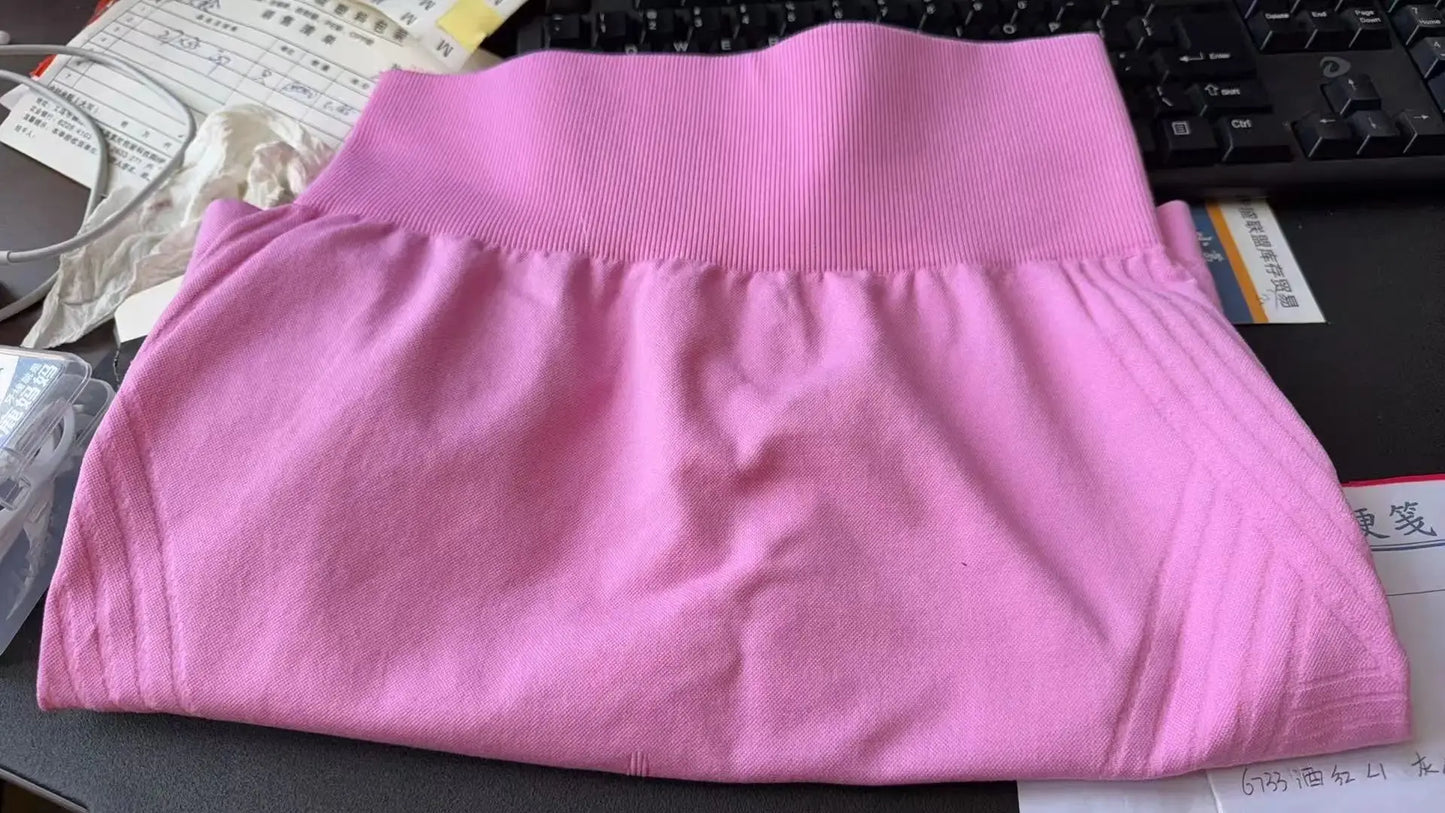 Women Knited Slim Shorts High Waist Seamless Yoga Shorts Workout Running Linear Aesthetic Leggings Stretchy Push Up Butt  Shorts luxecrown.co.uk