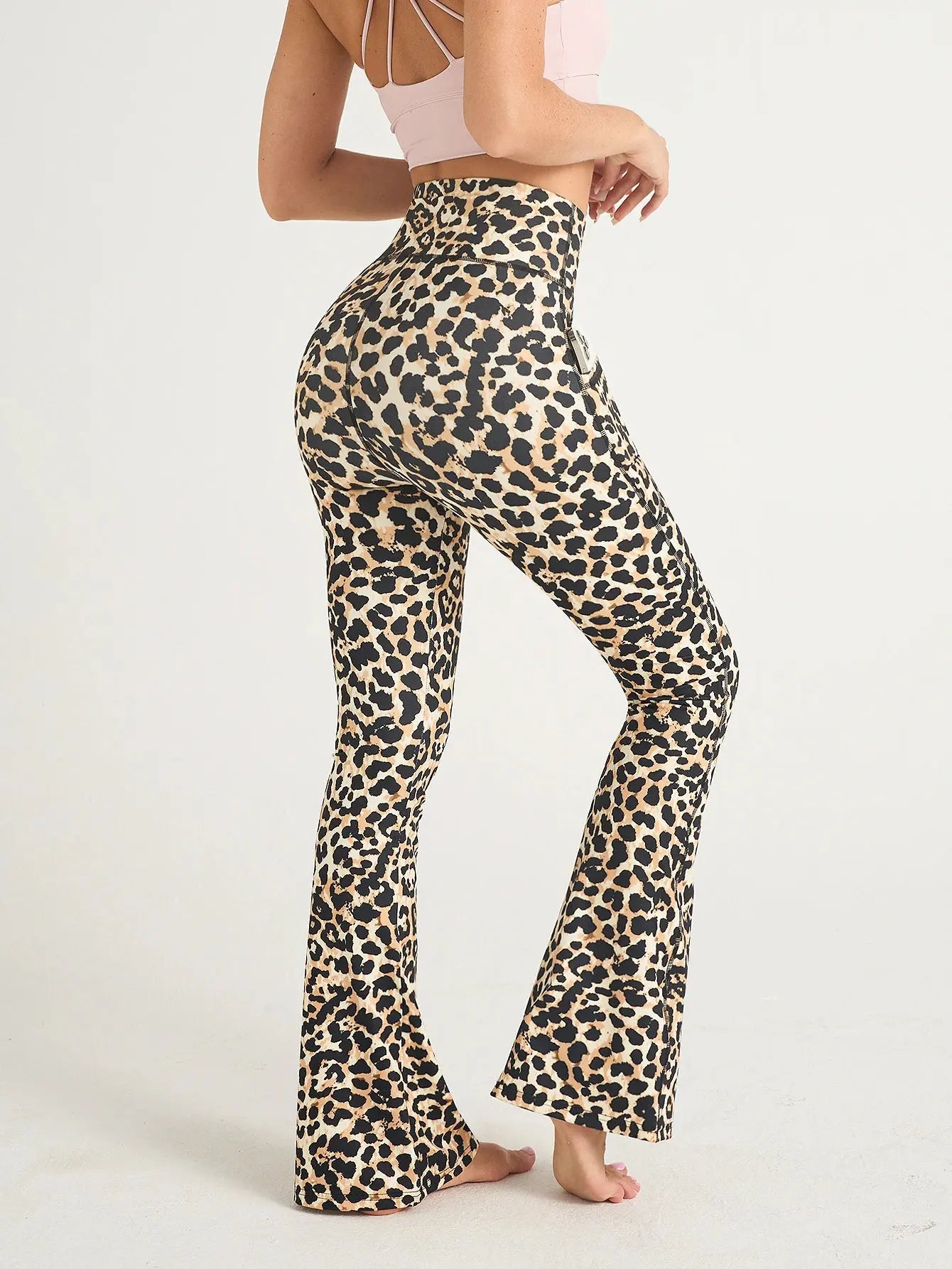 Women Leopard Print Flared Pants Sport High Waist Leggings Skinny Push Up Butt Yoga Pants Fashion Workout Casual Leggings Female luxecrown.co.uk