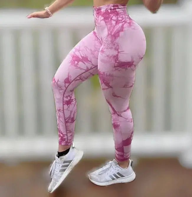 Women Tiedye Gym Leggings Seamless Mujer Push Up Seamless Pants Scrunch Sports Fitness High Waist Workout Yoga Leggins Drop Ship luxecrown.co.uk