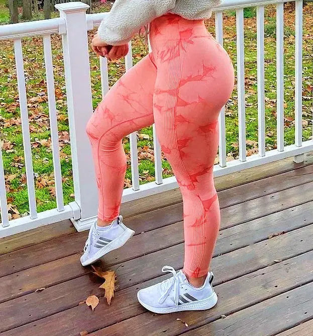 Women Tiedye Gym Leggings Seamless Mujer Push Up Seamless Pants Scrunch Sports Fitness High Waist Workout Yoga Leggins Drop Ship luxecrown.co.uk