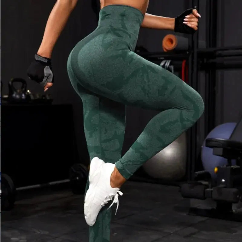 Women Yoga Fitness Sport High Waist Butt Lift Curves Workout Tights Elastic Gym Training Pants Seamless Legging CK1718 luxecrown.co.uk