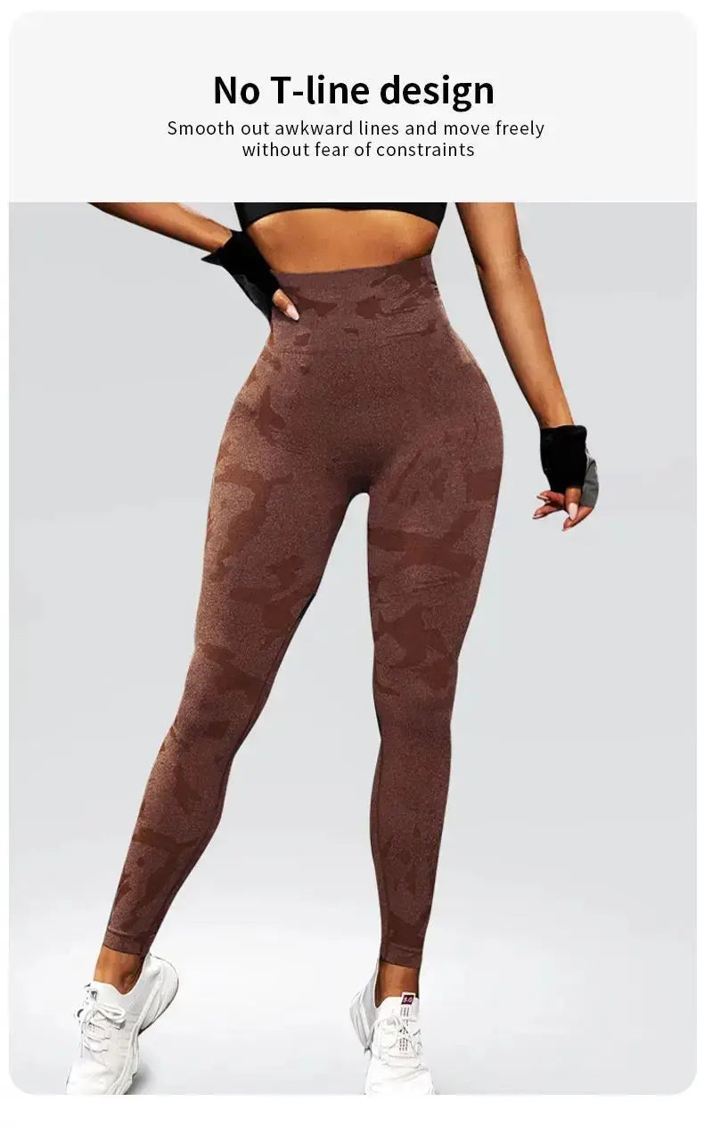 Women Yoga Fitness Sport High Waist Butt Lift Curves Workout Tights Elastic Gym Training Pants Seamless Legging CK1718 luxecrown.co.uk