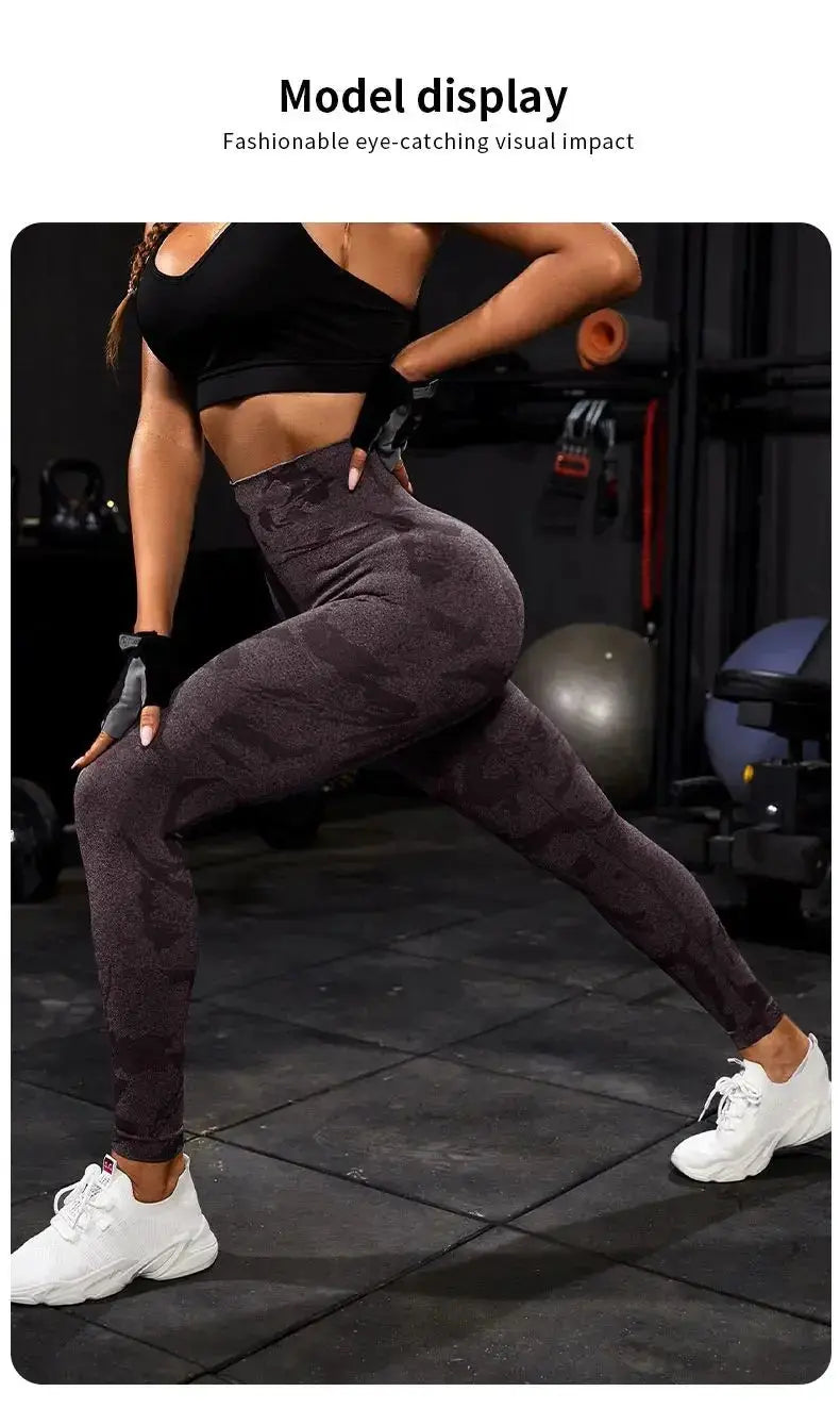 Women Yoga Fitness Sport High Waist Butt Lift Curves Workout Tights Elastic Gym Training Pants Seamless Legging CK1718 luxecrown.co.uk