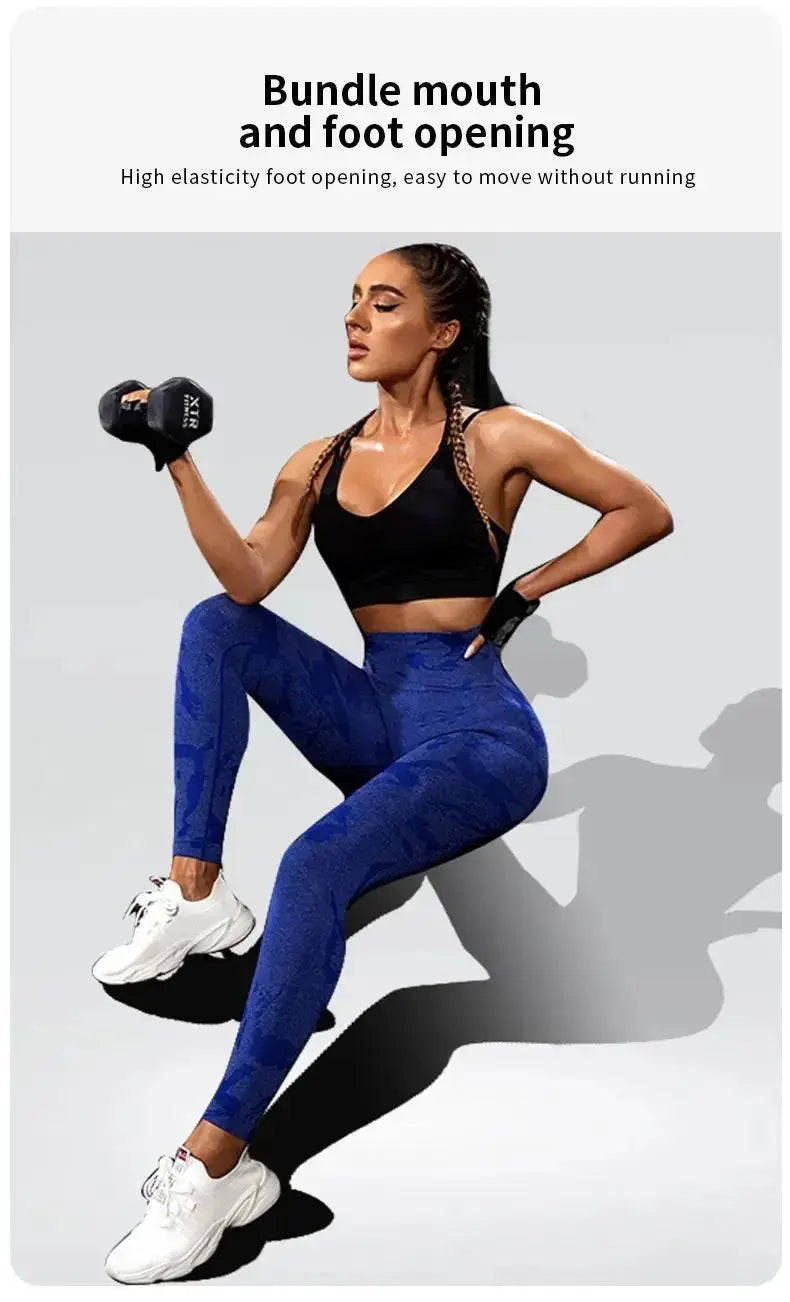 Women Yoga Fitness Sport High Waist Butt Lift Curves Workout Tights Elastic Gym Training Pants Seamless Legging CK1718 luxecrown.co.uk
