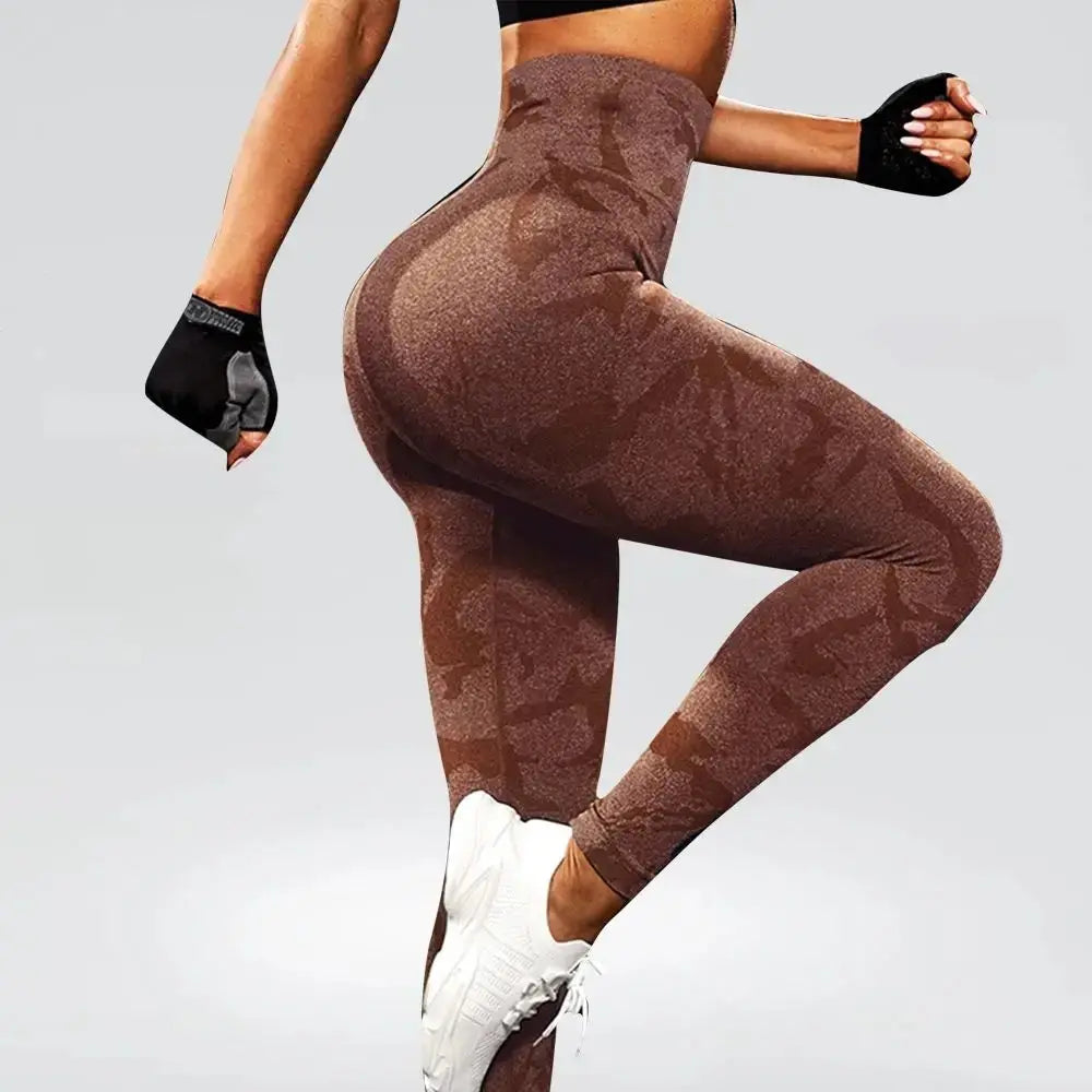 Women Yoga Fitness Sport High Waist Butt Lift Curves Workout Tights Elastic Gym Training Pants Seamless Legging CK1718 luxecrown.co.uk