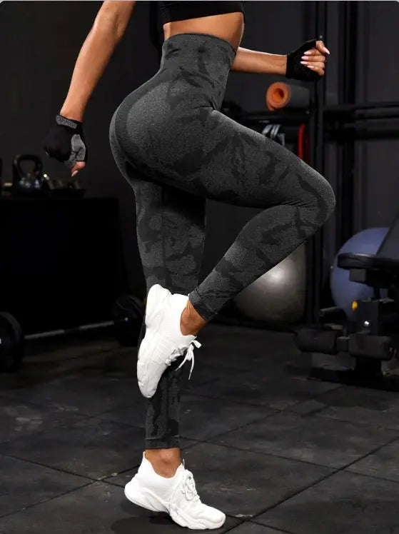 Women Yoga Fitness Sport High Waist Butt Lift Curves Workout Tights Elastic Gym Training Pants Seamless Legging CK1718 luxecrown.co.uk