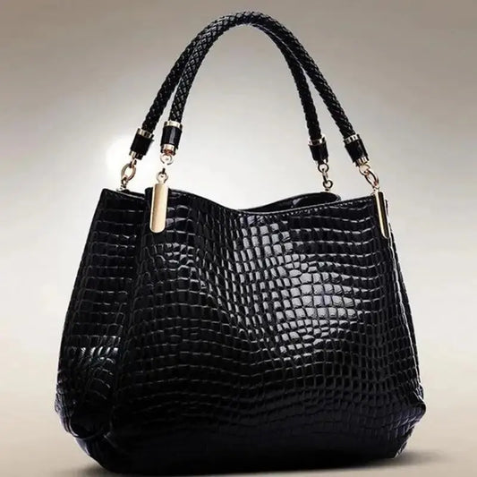 Women's Bag Large Capacity Tote Daily Commute Women's Shoulder Bag Crocodile Print Bright Face Handbag Shopping luxecrown.co.uk
