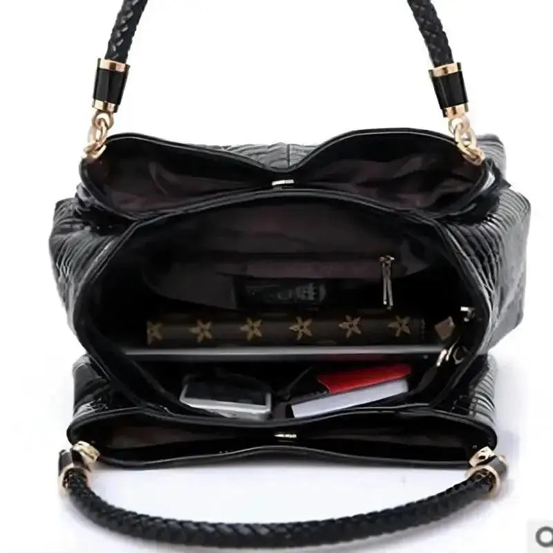 Women's Bag Large Capacity Tote Daily Commute Women's Shoulder Bag Crocodile Print Bright Face Handbag Shopping luxecrown.co.uk