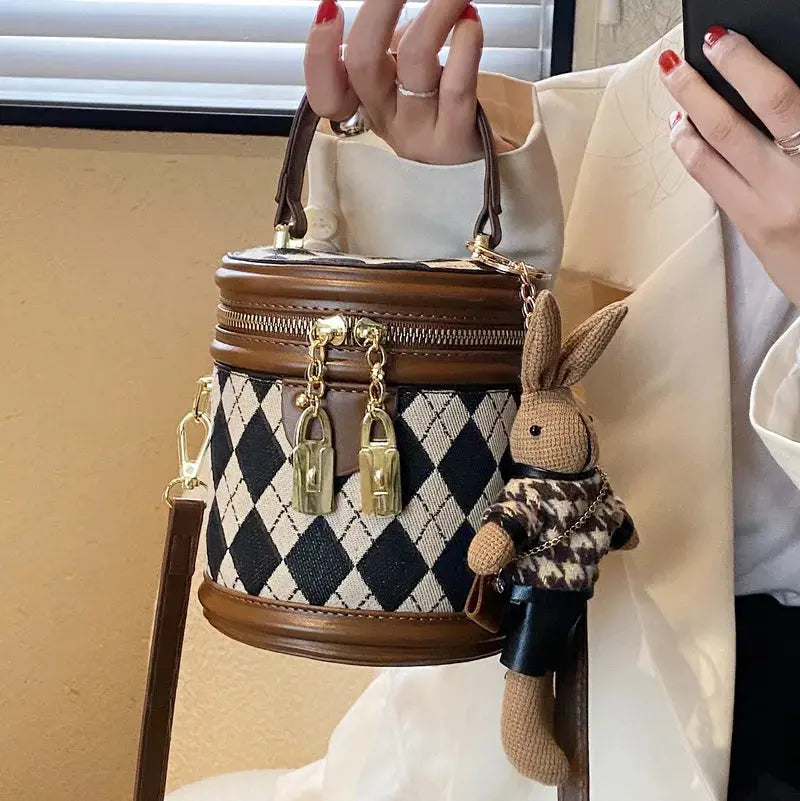 Women's Bag for Women Fashion Luxury Designer Zipper Small Handbags For Women Leather Bucket Shoulder Bag 2023 New Trend Pendant Streetsharks