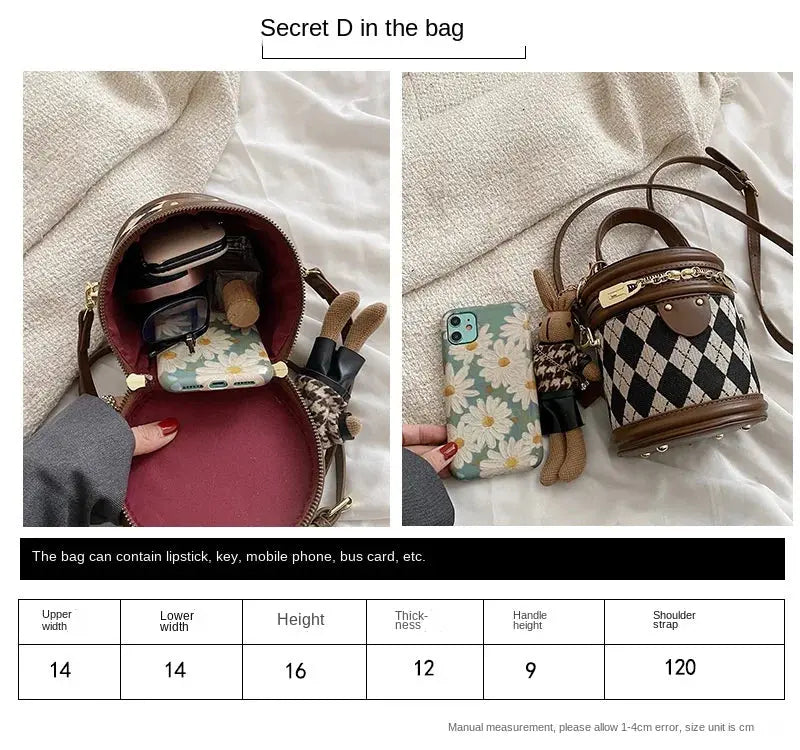 Women's Bag for Women Fashion Luxury Designer Zipper Small Handbags For Women Leather Bucket Shoulder Bag 2023 New Trend Pendant Streetsharks