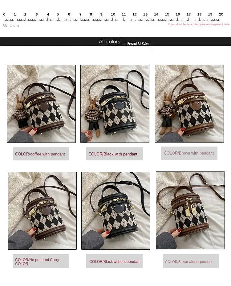 Women's Bag for Women Fashion Luxury Designer Zipper Small Handbags For Women Leather Bucket Shoulder Bag 2023 New Trend Pendant Streetsharks