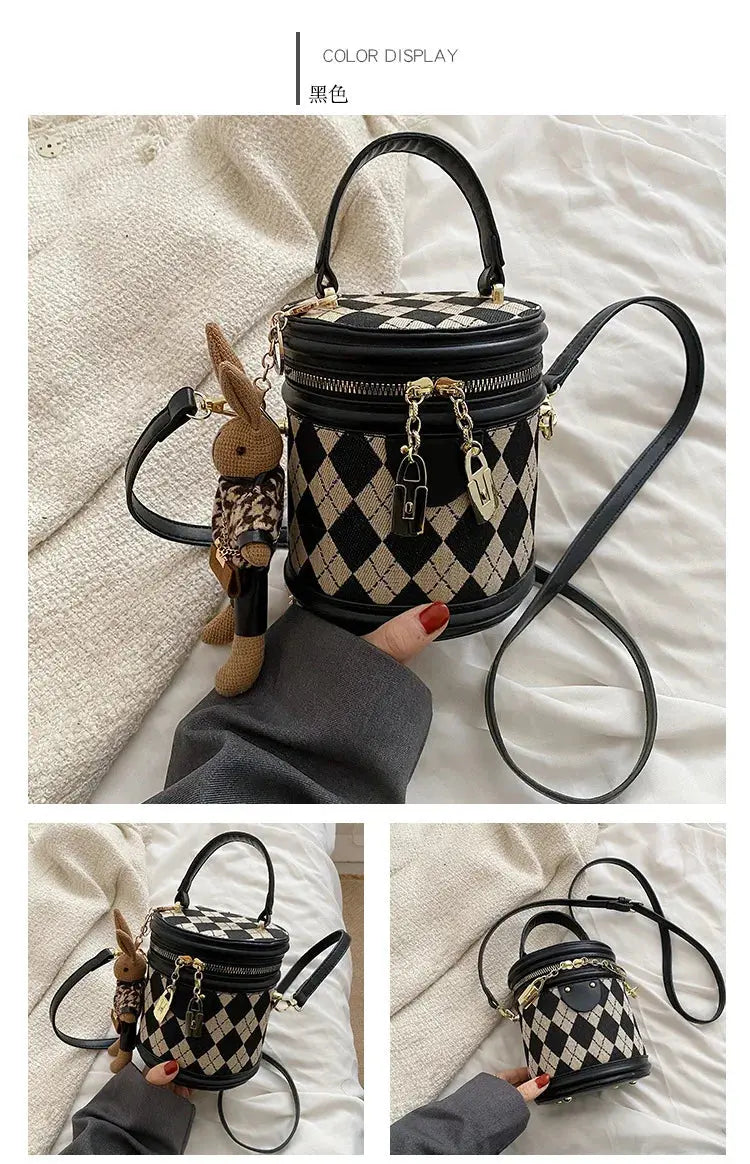 Women's Bag for Women Fashion Luxury Designer Zipper Small Handbags For Women Leather Bucket Shoulder Bag 2023 New Trend Pendant Streetsharks