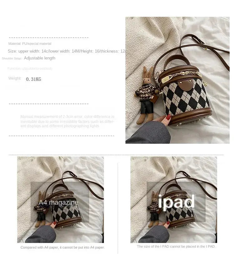 Women's Bag for Women Fashion Luxury Designer Zipper Small Handbags For Women Leather Bucket Shoulder Bag 2023 New Trend Pendant Streetsharks