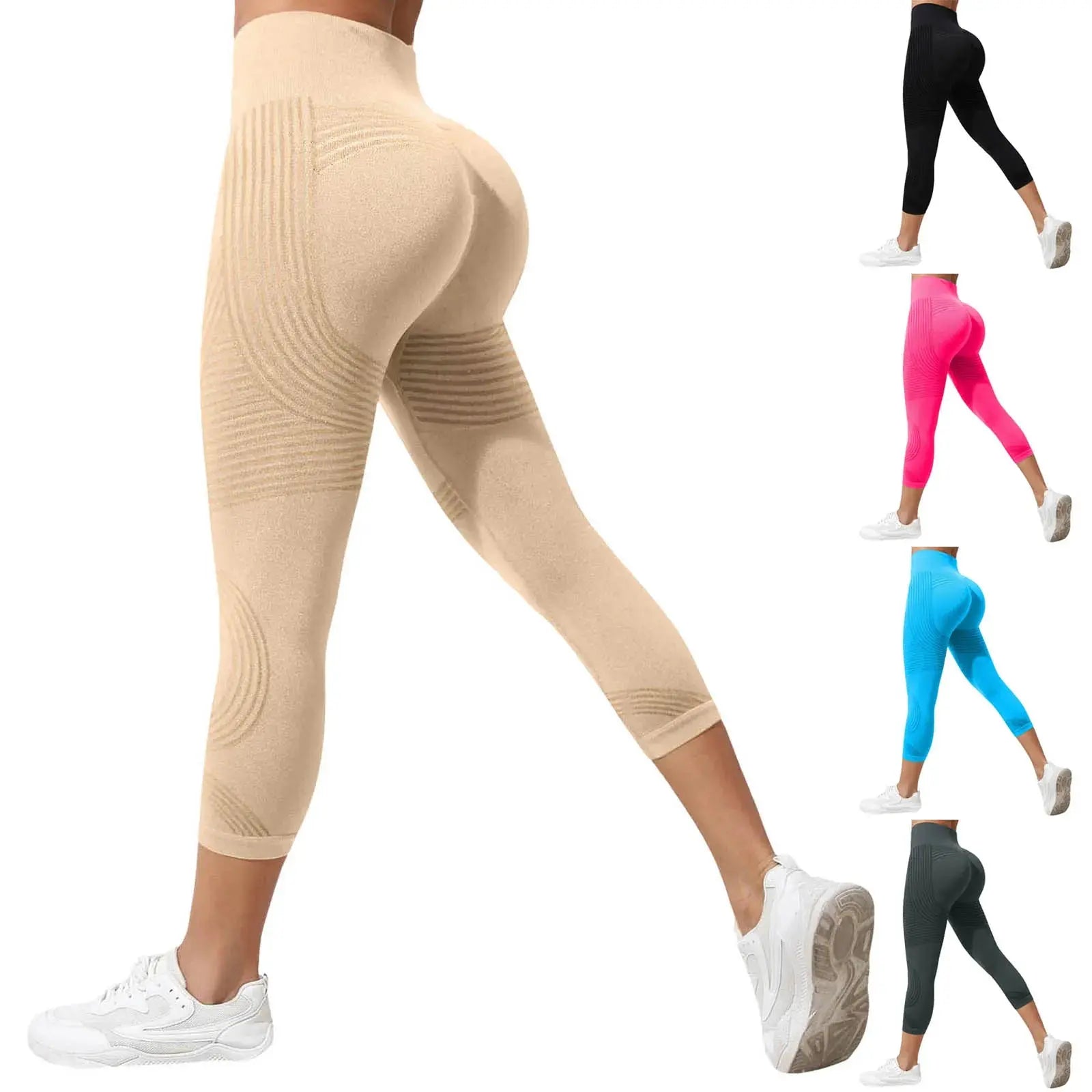 Women's Cellulite 3D Leggings High Waisted Butt Lifting Tummy Control Anti-Cellulite Legging For Gym Workout Yoga Capris Pants luxecrown.co.uk