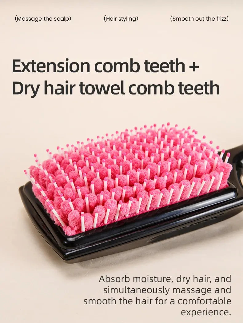 Women's Hair Dryer Comb Microfiber Bristles Quick Absorbent Drying Brush Hair Care Protection luxecrown.co.uk