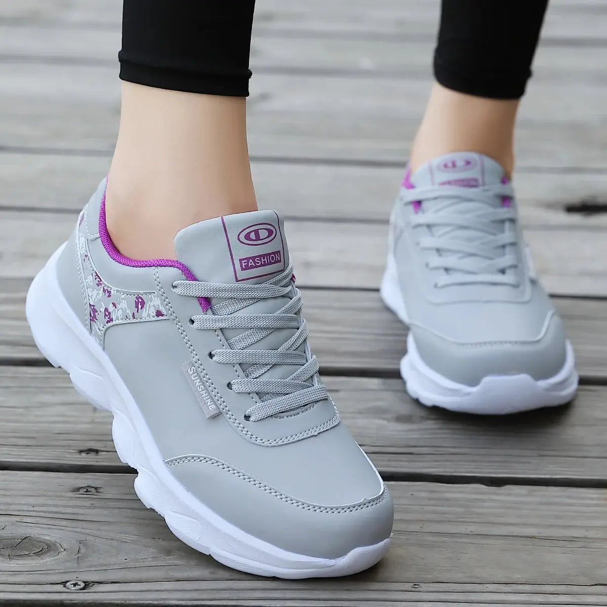 Women's Lightweight Lace-Up Casual Running Shoes, All Season Sneakers for Students Work Travel Outdoor Sports luxecrown.co.uk