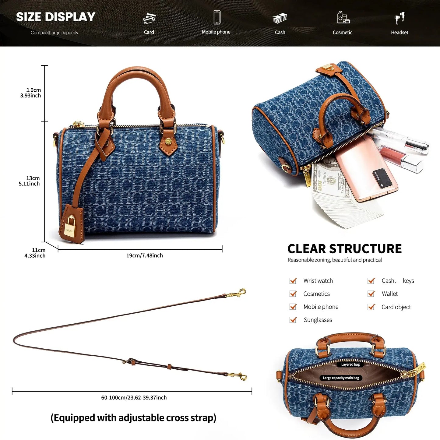 Women's Shoulder Bag 2025 New Cowboy Splicing Pillow Bag, Casual Party Women's Handbag Streetsharks