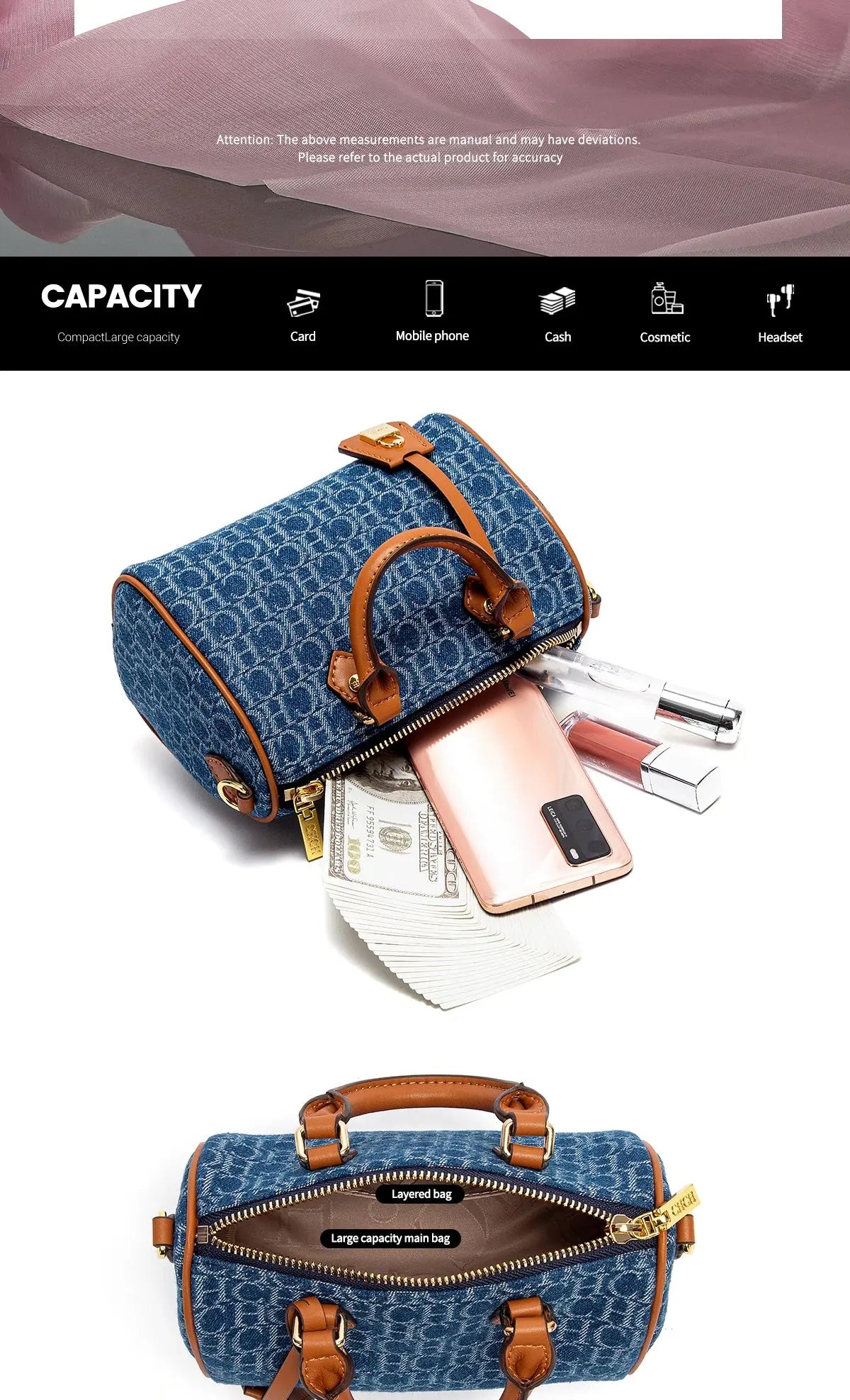 Women's Shoulder Bag 2025 New Cowboy Splicing Pillow Bag, Casual Party Women's Handbag Streetsharks
