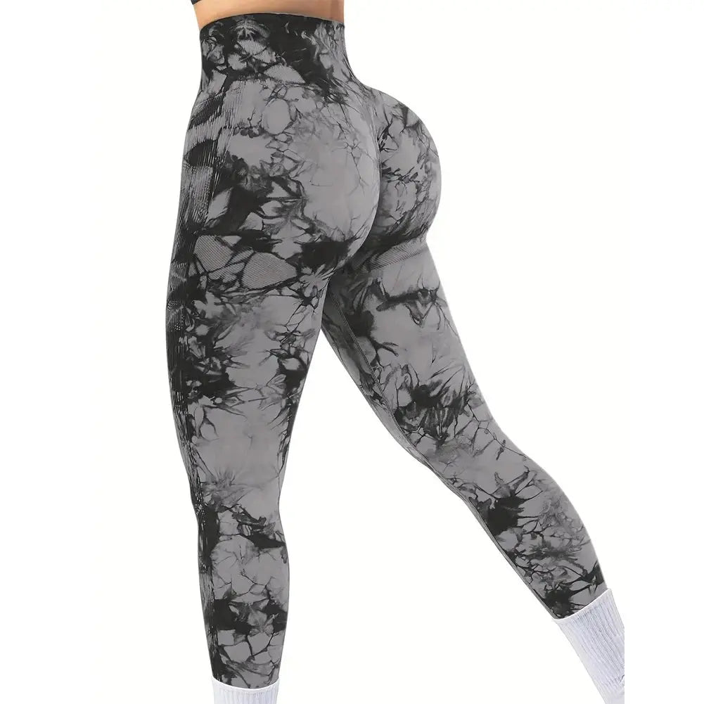 Women's Tie-Dye Seamless Peach Butt High Waist Butt Pants Stretch Fitness Yoga Pants luxecrown.co.uk