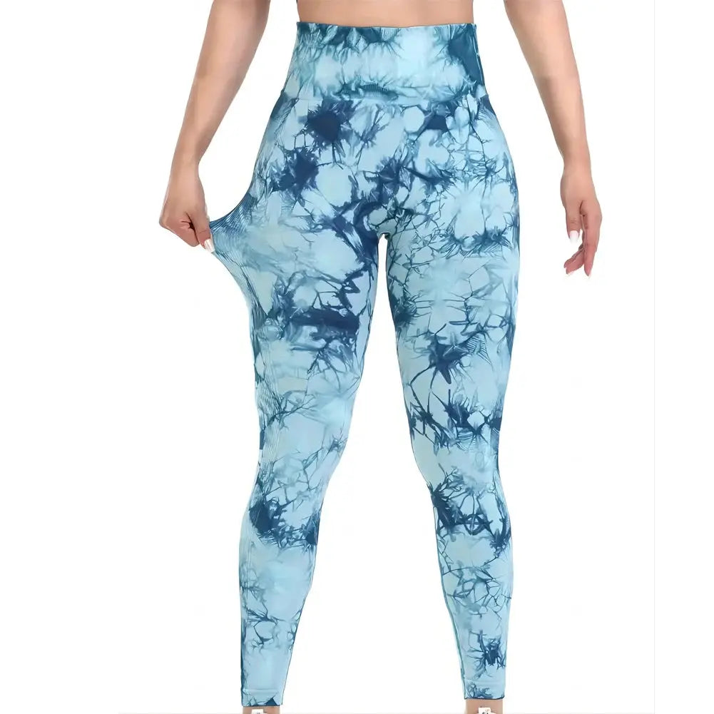 Women's Tie-Dye Seamless Peach Butt High Waist Butt Pants Stretch Fitness Yoga Pants luxecrown.co.uk