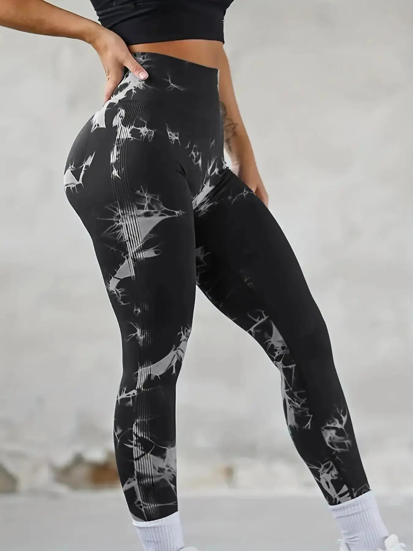 Women's Tie-Dye Seamless Peach Butt High Waist Butt Pants Stretch Fitness Yoga Pants luxecrown.co.uk