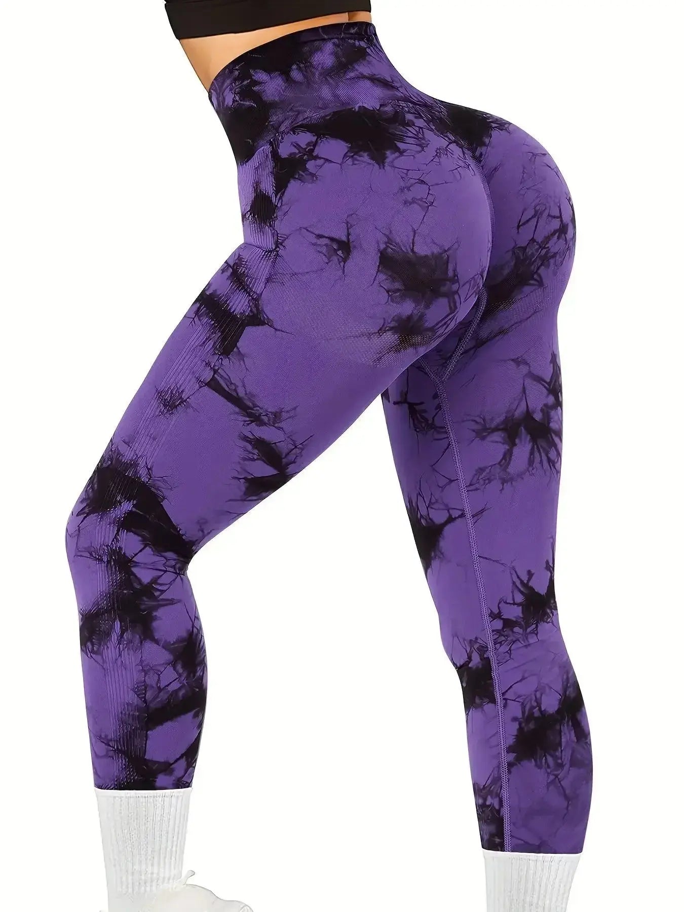 Women's Tie-Dye Seamless Peach Butt High Waist Butt Pants Stretch Fitness Yoga Pants luxecrown.co.uk
