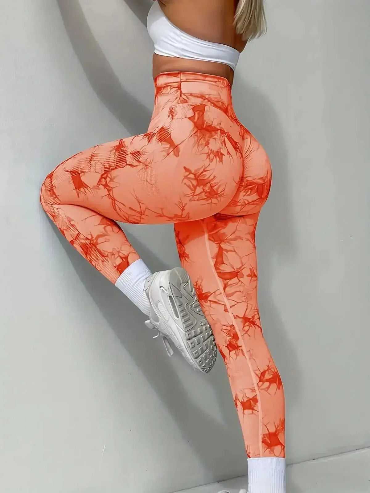 Women's Tie-Dye Seamless Peach Butt High Waist Butt Pants Stretch Fitness Yoga Pants luxecrown.co.uk