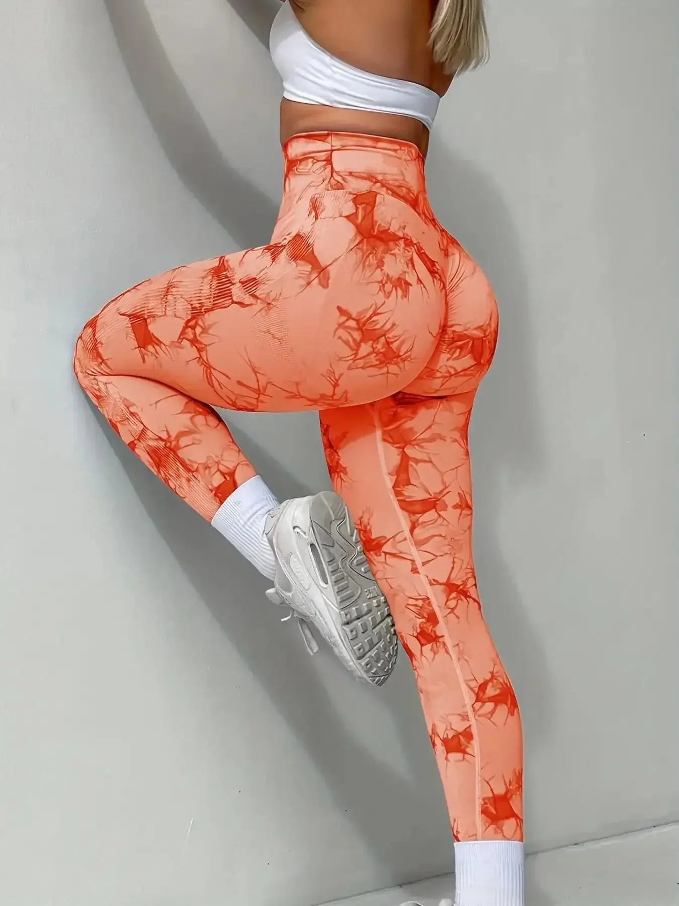 Women's Tie-Dye Seamless Peach Butt High Waist Butt Pants Stretch Fitness Yoga Pants luxecrown.co.uk