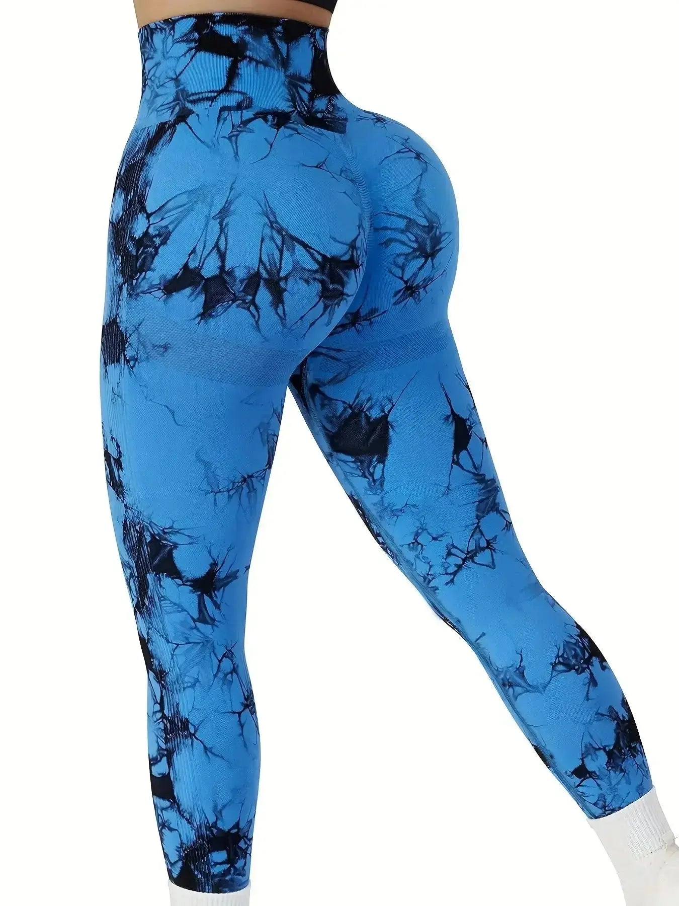 Women's Tie-Dye Seamless Peach Butt High Waist Butt Pants Stretch Fitness Yoga Pants luxecrown.co.uk