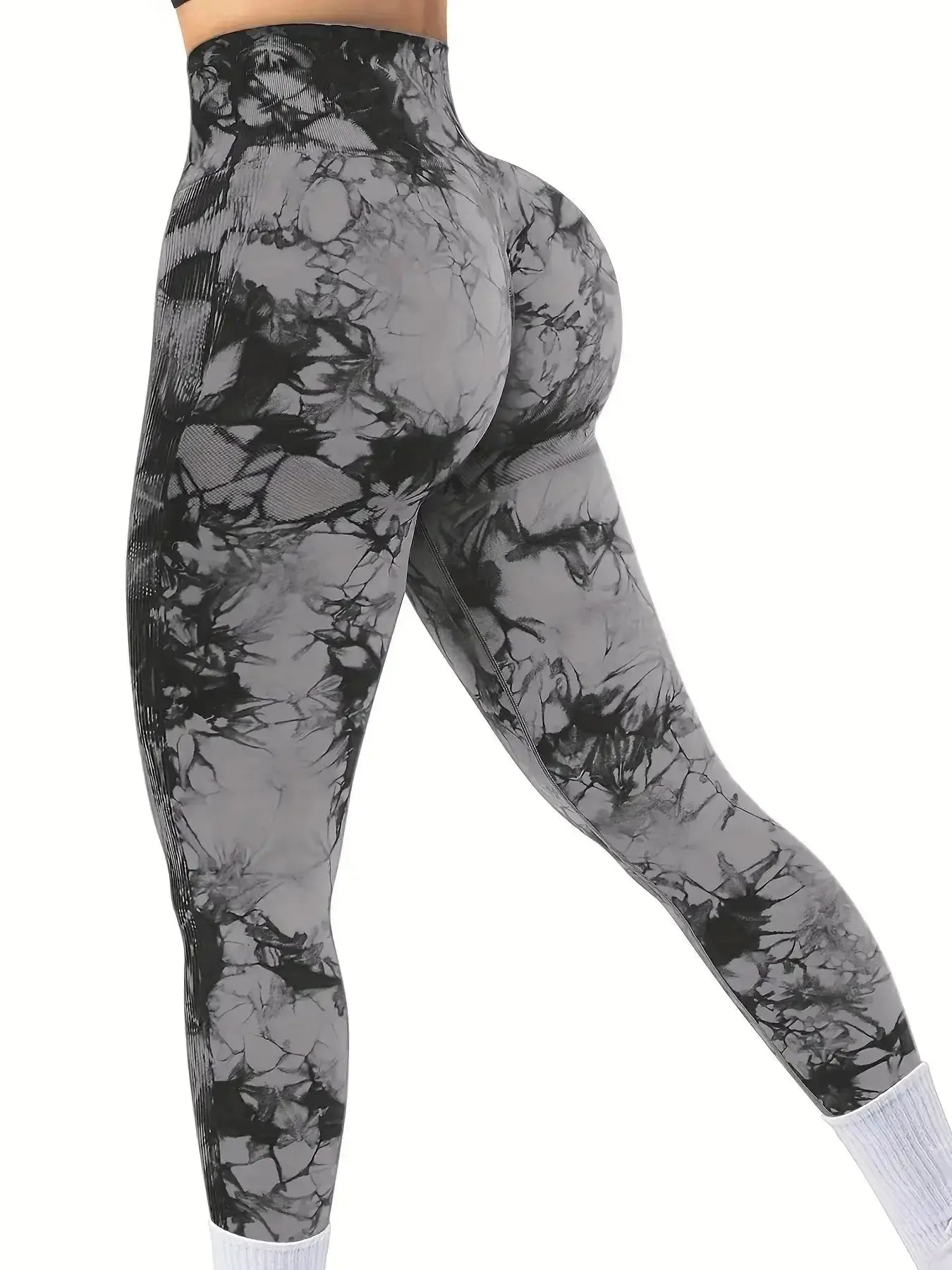 Women's Tie-Dye Seamless Peach Butt High Waist Butt Pants Stretch Fitness Yoga Pants luxecrown.co.uk