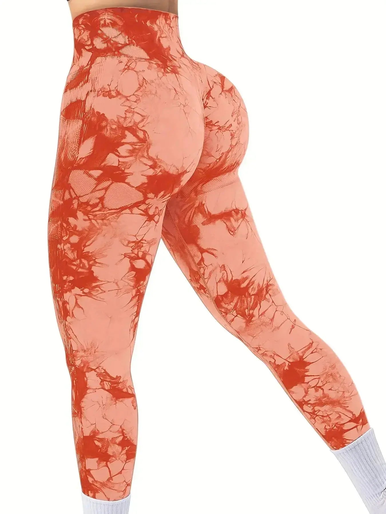 Women's Tie-Dye Seamless Peach Butt High Waist Butt Pants Stretch Fitness Yoga Pants luxecrown.co.uk
