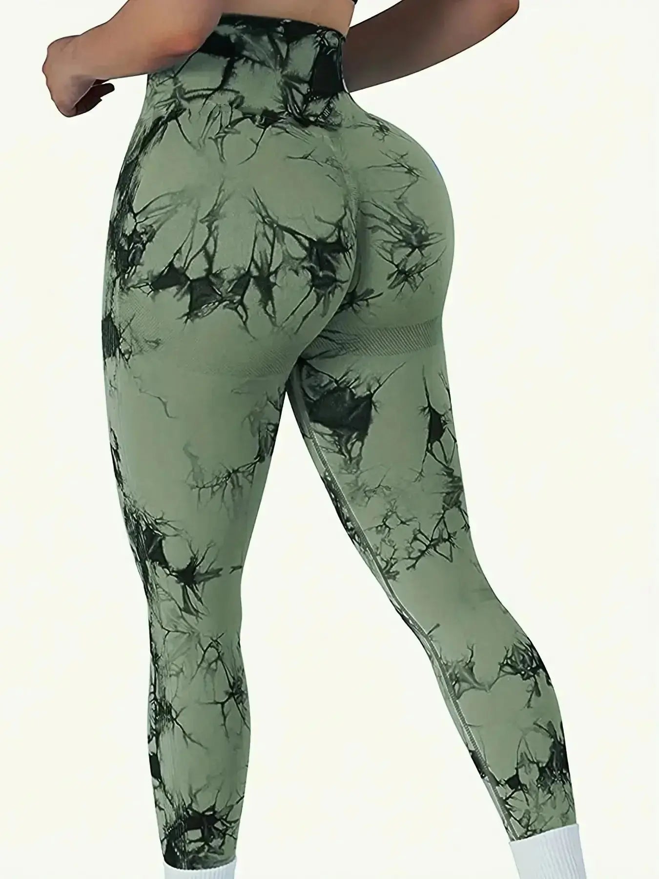 Women's Tie-Dye Seamless Peach Butt High Waist Butt Pants Stretch Fitness Yoga Pants luxecrown.co.uk