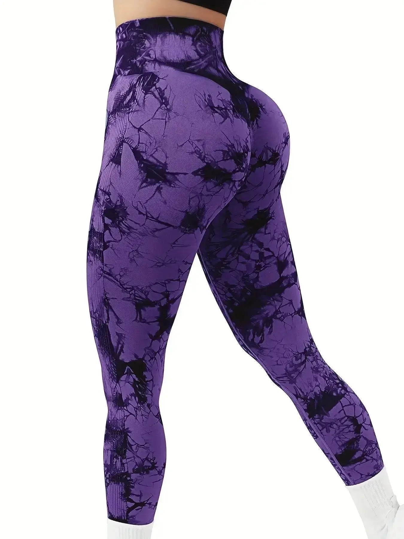 Women's Tie-Dye Seamless Peach Butt High Waist Butt Pants Stretch Fitness Yoga Pants luxecrown.co.uk