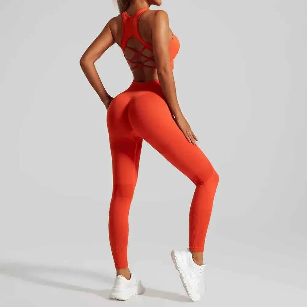 Women's Workout Set 2 Piece, High Impact Sports Bra and High Waist Leggings, Quick Dry Fitness Yoga Suit