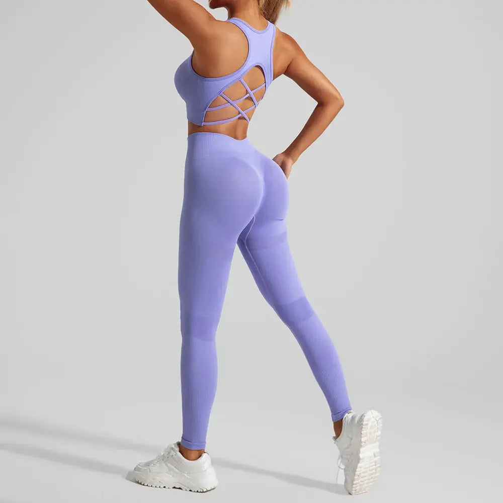 Women's Workout Set 2 Piece, High Impact Sports Bra and High Waist Leggings, Quick Dry Fitness Yoga Suit luxecrown.co.uk