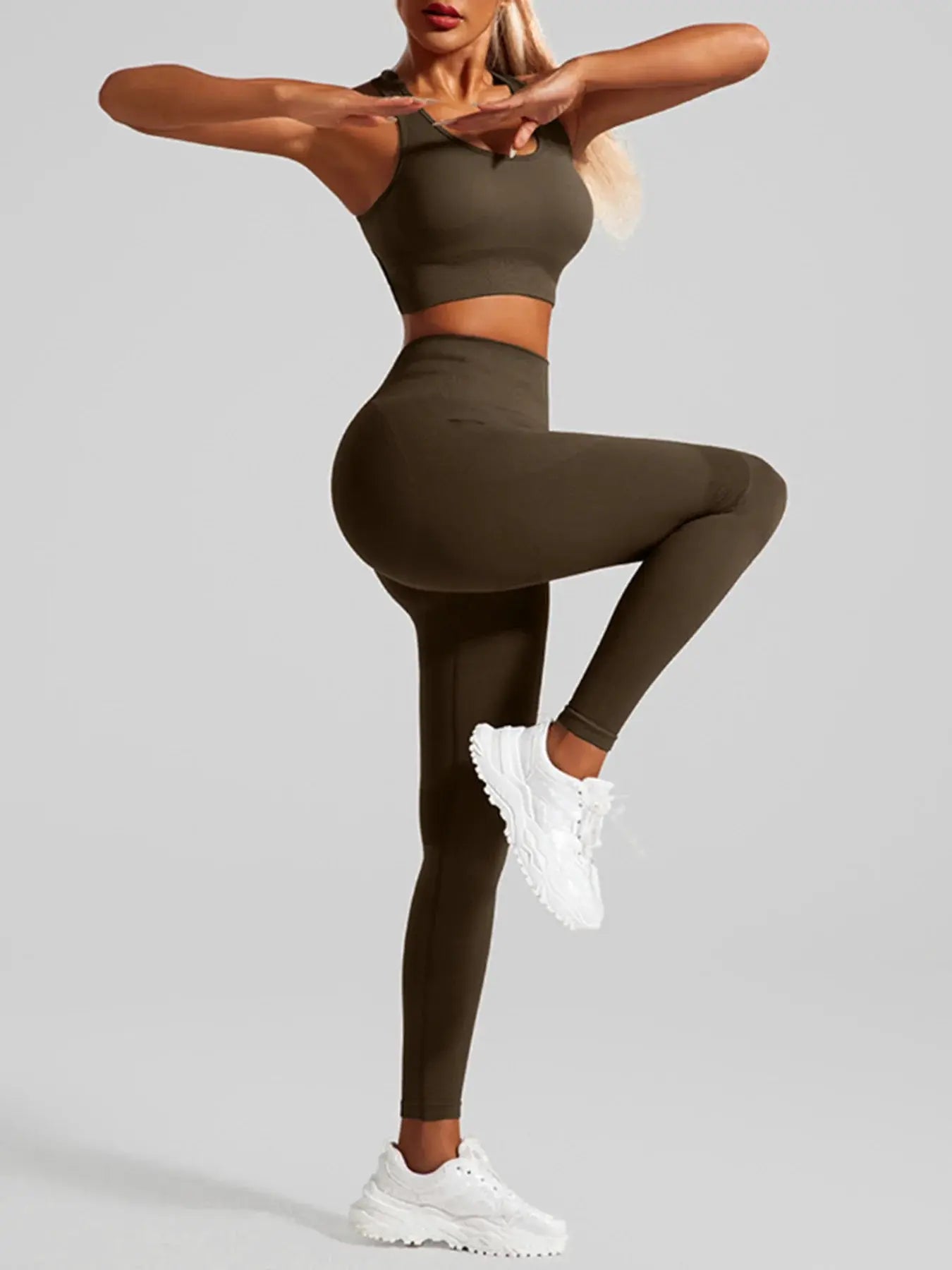 Women's Workout Set 2 Piece, High Impact Sports Bra and High Waist Leggings, Quick Dry Fitness Yoga Suit luxecrown.co.uk