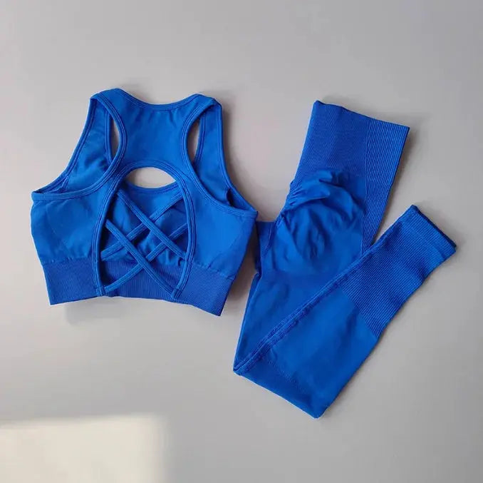 Women's Workout Set 2 Piece, High Impact Sports Bra and High Waist Leggings, Quick Dry Fitness Yoga Suit luxecrown.co.uk
