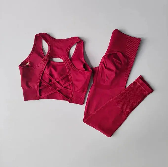 Women's Workout Set 2 Piece, High Impact Sports Bra and High Waist Leggings, Quick Dry Fitness Yoga Suit luxecrown.co.uk