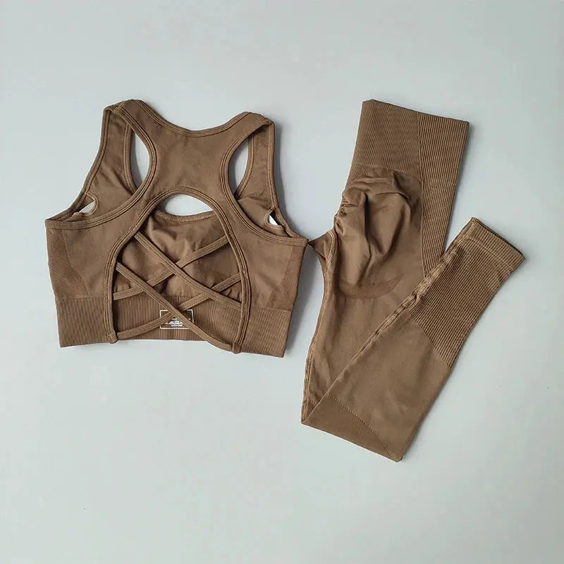 Women's Workout Set 2 Piece, High Impact Sports Bra and High Waist Leggings, Quick Dry Fitness Yoga Suit luxecrown.co.uk