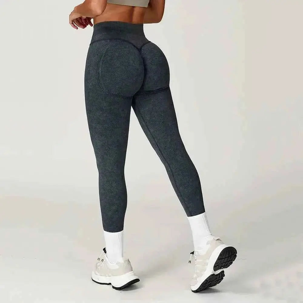 Yoga Pants Sports Leggings Women Seamless Sports Yoga Pant High Waist Ribbed Gym Clothes Fitness Workout Wear Scrunch Bum Tights