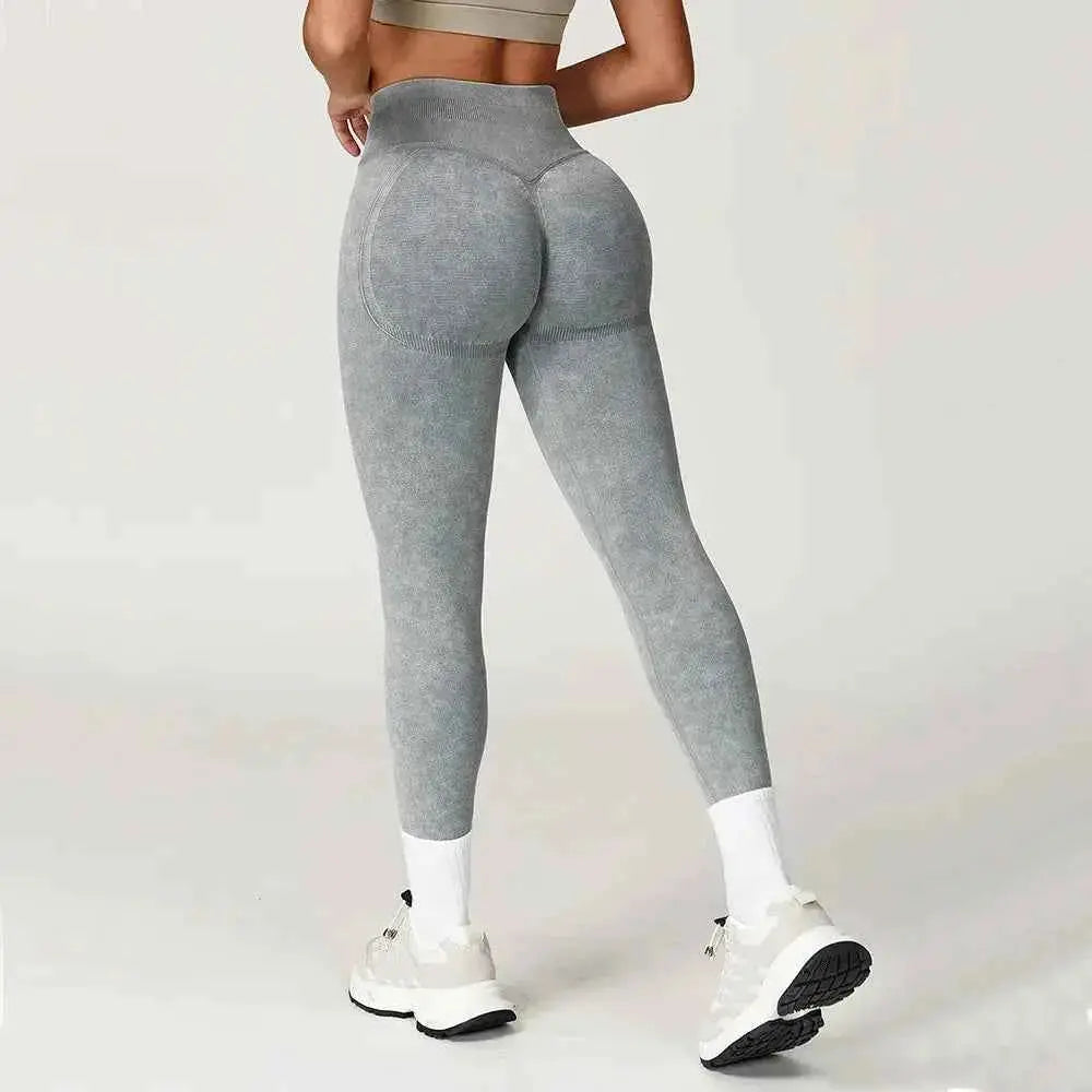 Yoga Pants Sports Leggings Women Seamless Sports Yoga Pant High Waist Ribbed Gym Clothes Fitness Workout Wear Scrunch Bum Tights