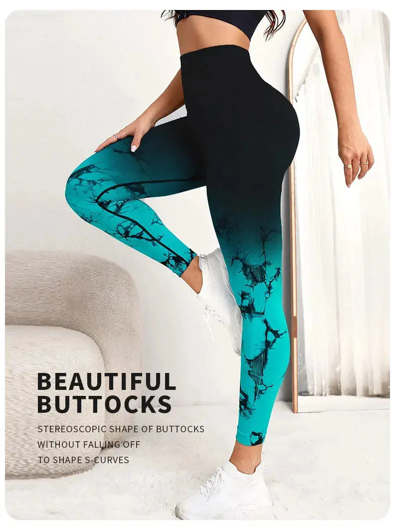 Yoga Pants Women Seamless Leggings Push Up Sports Fitness Joggings High Waist Gym Workout Scrunch Tie Dye Running Leggings luxecrown.co.uk