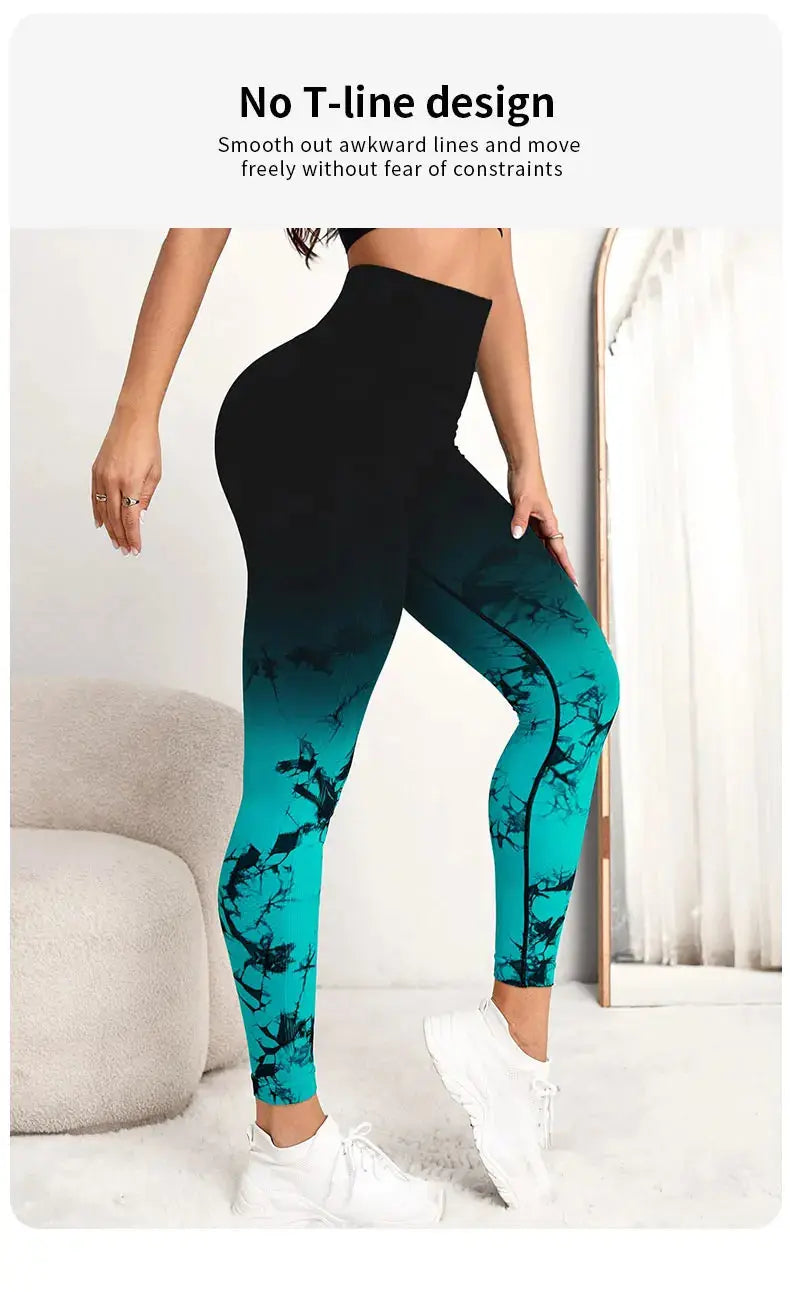 Yoga Pants Women Seamless Leggings Push Up Sports Fitness Joggings High Waist Gym Workout Scrunch Tie Dye Running Leggings luxecrown.co.uk